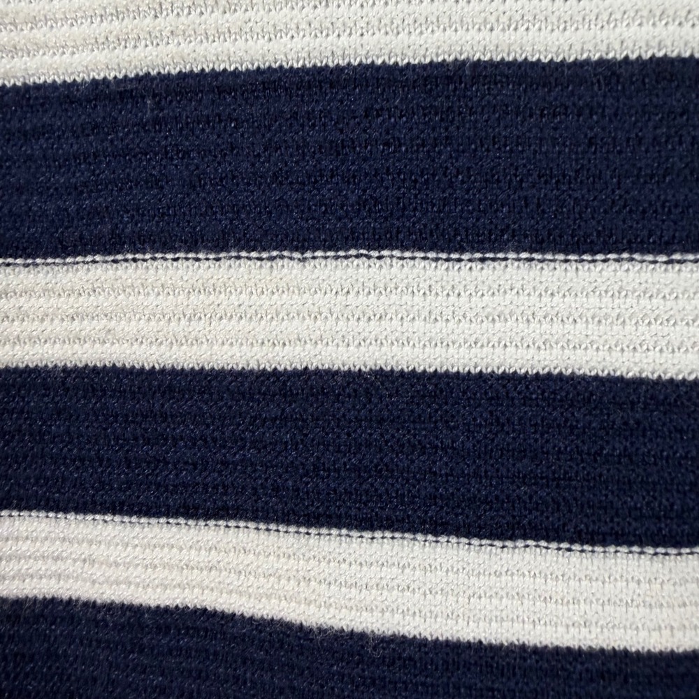 John Paul Richard Navy‎ & White Striped Knit Top Bell Sleeve Sweater Women's M - Picture 4 of 12
